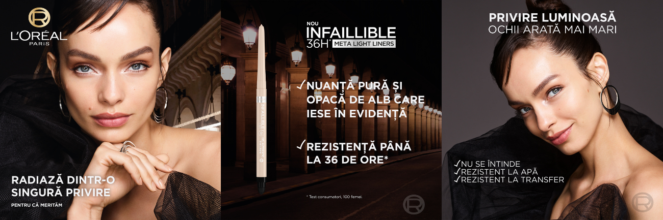 Creion mecanic de ochi Infaillible Meta Light, Polar White, Loreal Paris